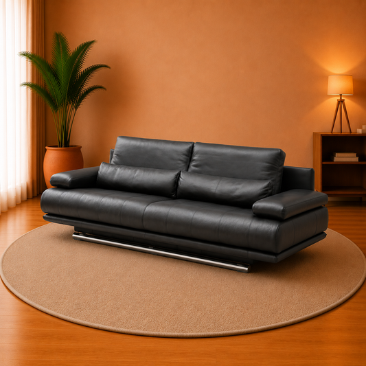 Noir Luxe Leather Sofa