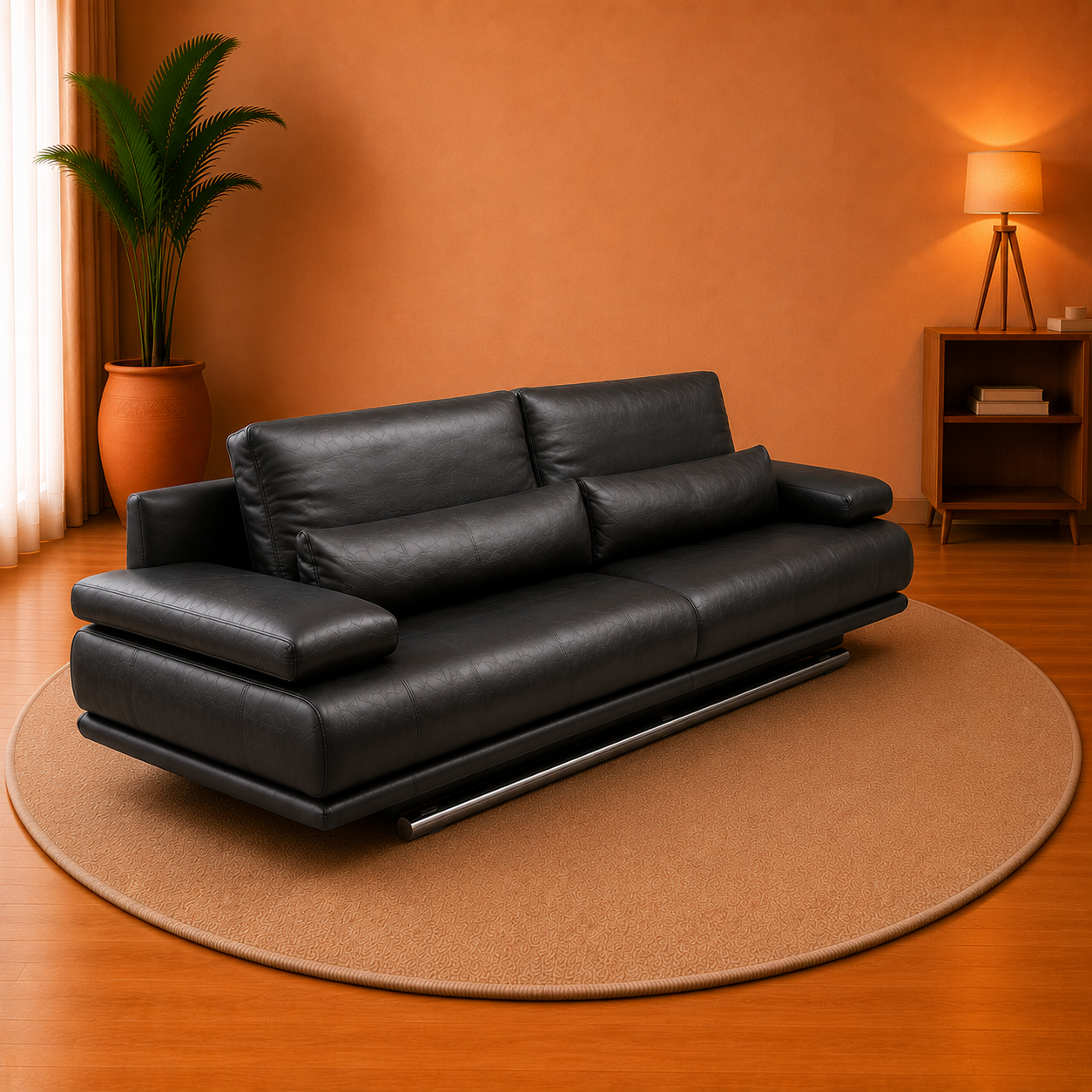 Noir Luxe Leather Sofa
